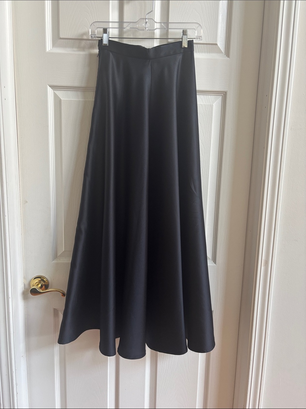 Classic Black Maxi Satin Skirt for Women